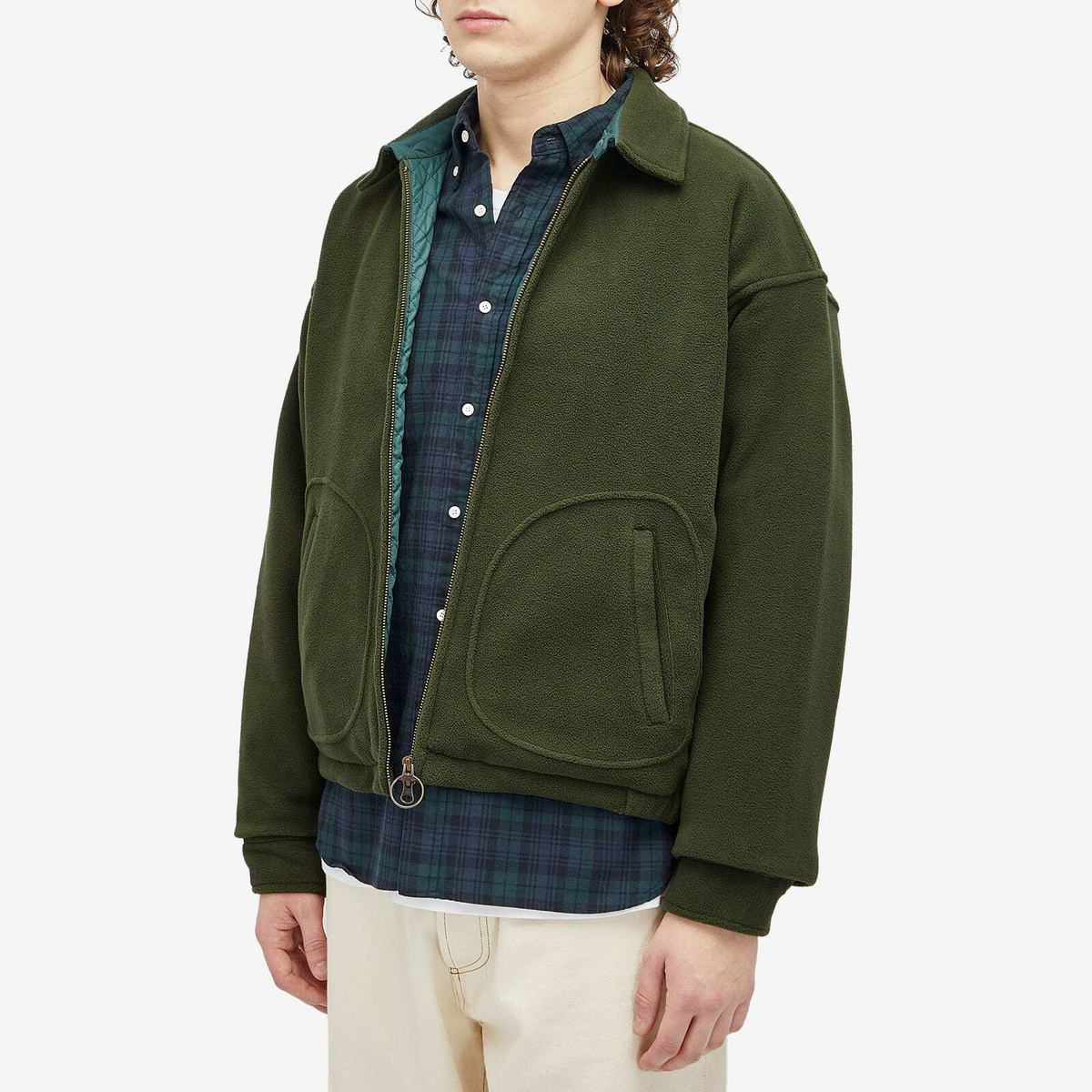 FrizmWORKS Men's Drizzler Fleece Jacket in Dark Green FrizmWORKS