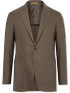 CANALI - Kei Slim-Fit Linen and Wool-Blend Suit Jacket - Brown