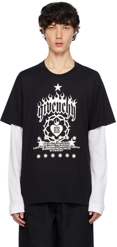 Photo: Givenchy Black Layered Long Sleeve T-Shirt