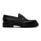 Lanvin Black Pebbled Loafers