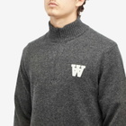 Wood Wood Men's AA Half Zip Knit in Charcoal