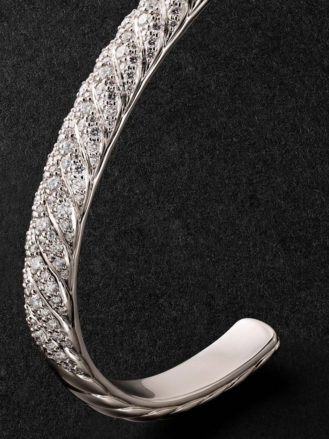 David Yurman - Sculpted Cable 18-Karat White Gold Diamond Cuff