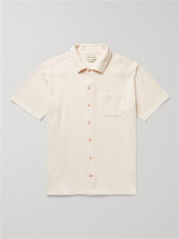 Photo: OLIVER SPENCER - Waffle-Knit Organic Cotton Shirt - Neutrals