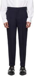 Balmain Navy Rolled Cuff Trousers