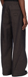 NULLUS Brown Intertwined Structure Trousers