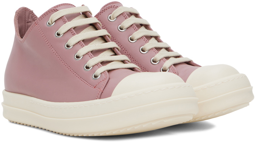 関税送料無料【RICK OWENS】Sneakers in washed calf Rick Owens Pink Washed Calf Sneakers Rick Owens