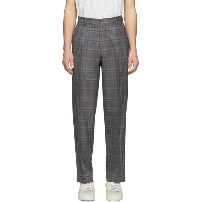 Photo: Etro Grey Wool Easy Fit Trousers