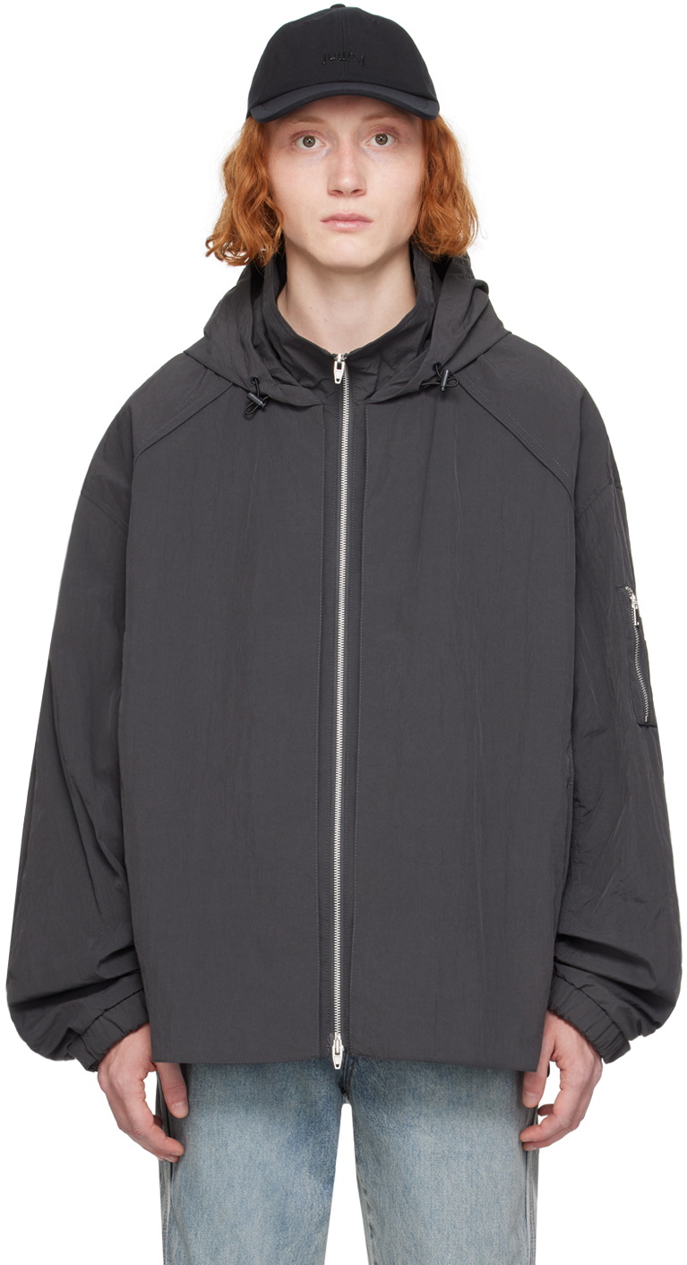 Juun.J Gray Stand Collar Jacket