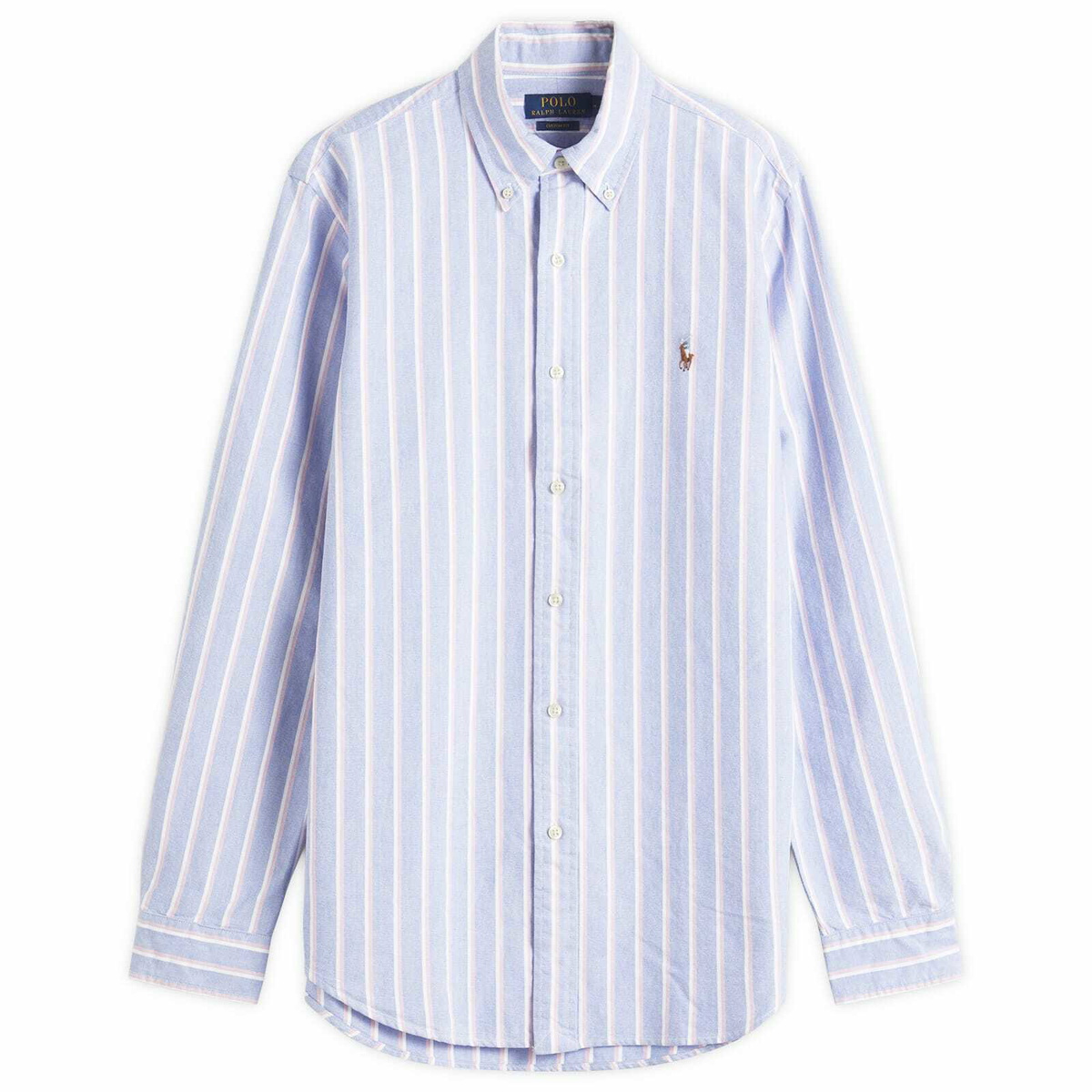 Polo Ralph Lauren Men's Custom Fit Stripe Shirt in 259A Blue/Pink Polo  Ralph Lauren