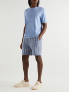 Onia - Straight-Leg Striped Linen Drawstring Shorts - Blue