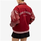 House Of Sunny Women's Vinyl Free Fallin Bomber Jacket in Blood Red