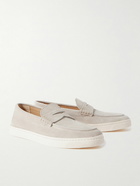 Brunello Cucinelli - Suede Penny Loafers - Neutrals