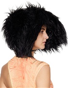 Yuhan Wang Black Faux-Fur Hat
