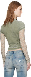GUESS USA Green Vintage Layered Lace T-shirt