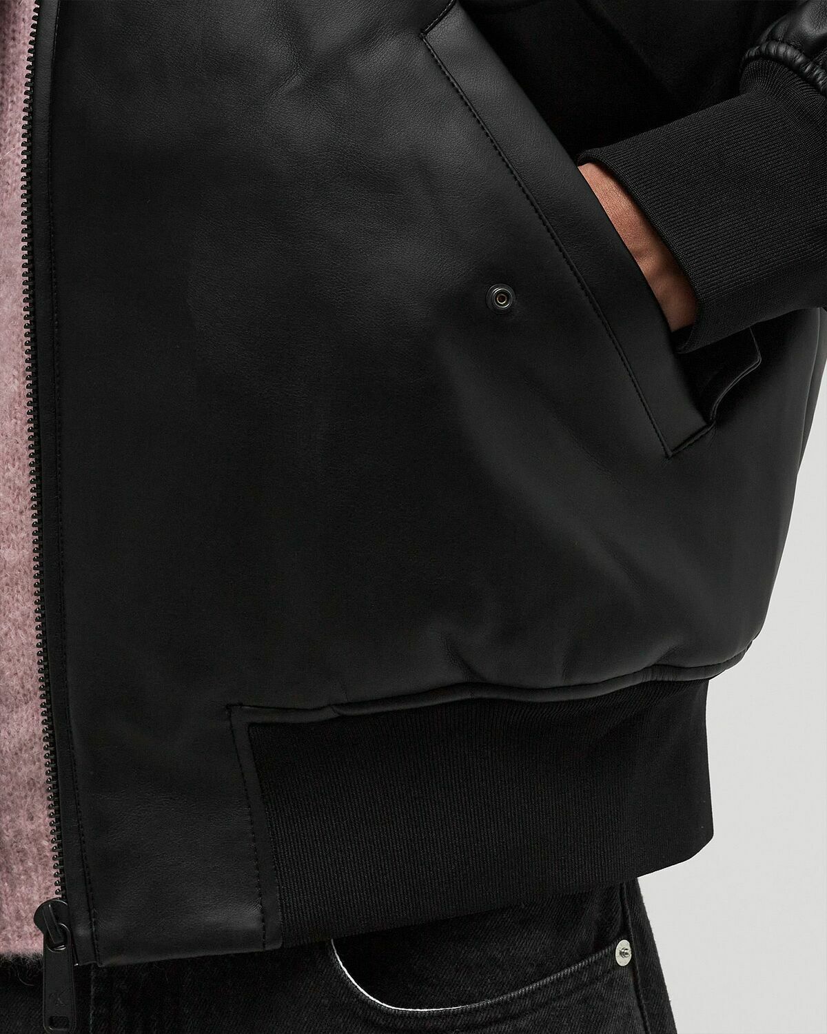 Calvin Klein Jeans FAUX LEATHER AVIATOR Black Mens Bomber Jacket