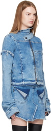 Ottolinger Blue Drape Collar Denim Jacket