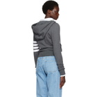 Thom Browne Gray Classic Loopback 4-Bar Zip Hoodie