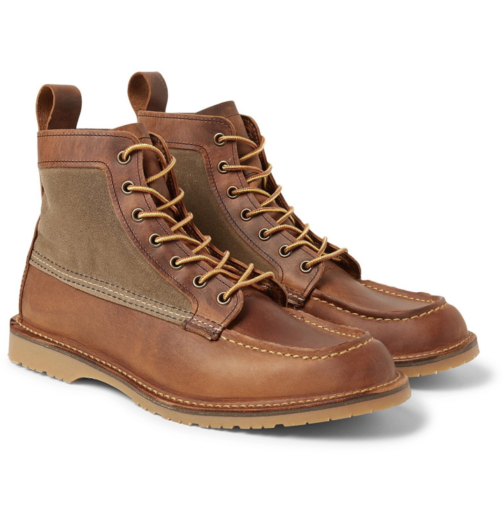 Photo: Red Wing Shoes - Wacouta Leather and Waxed-Cotton Boots - Brown