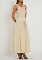 Giuliva Heritage The Lea Pleated Woven Maxi Skirt Ecru