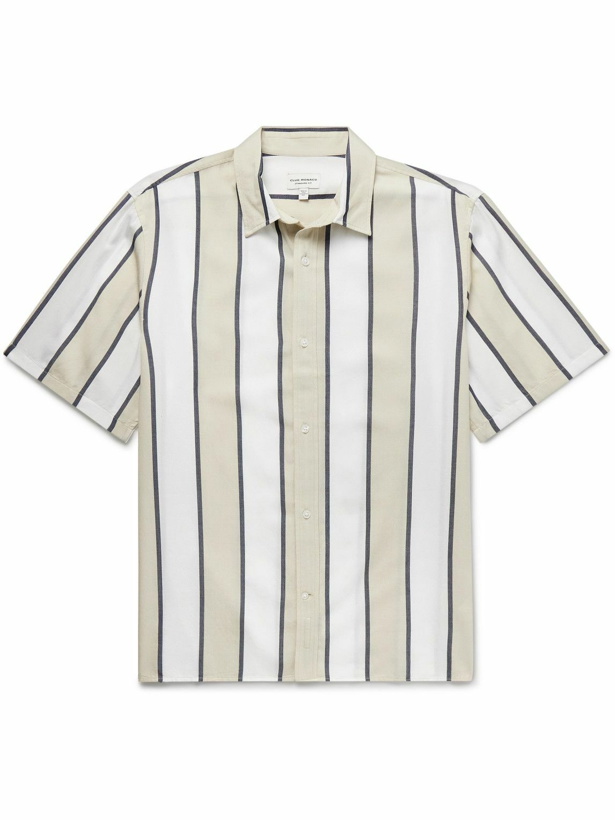 Photo: Club Monaco - Striped Lyocell and Cotton-Blend Shirt - Neutrals