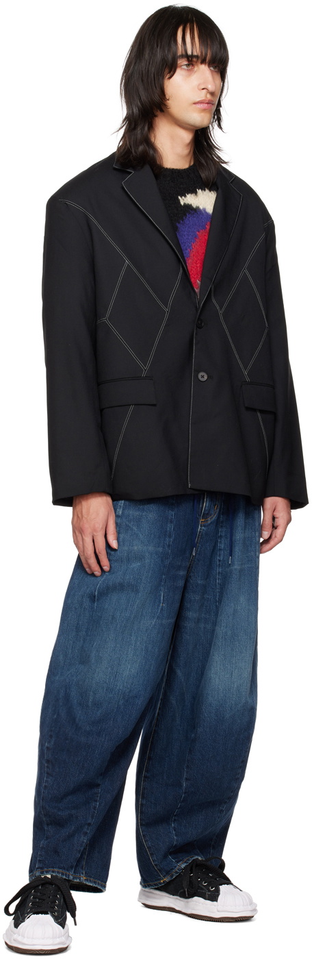 JieDa Black Panel Tailored Blazer JieDa