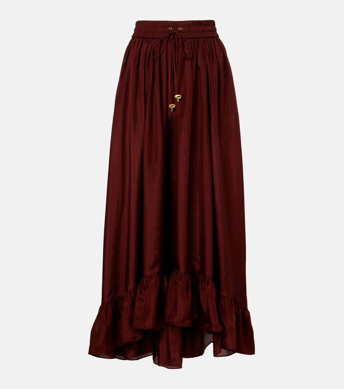 Zimmermann Aster gathered silk habotai maxi skirt