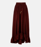 Zimmermann Aster gathered silk habotai maxi skirt