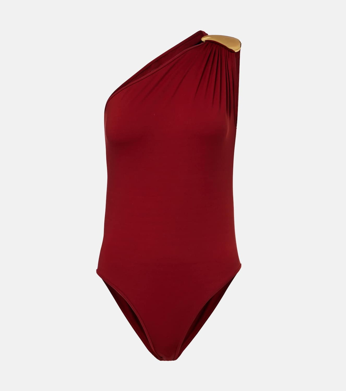 Bottega Veneta Gathered one-shoulder swimsuit