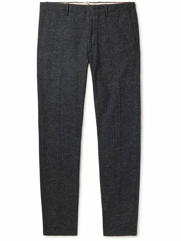 Photo: Incotex - Tapered Pleated Woven Trousers - Blue