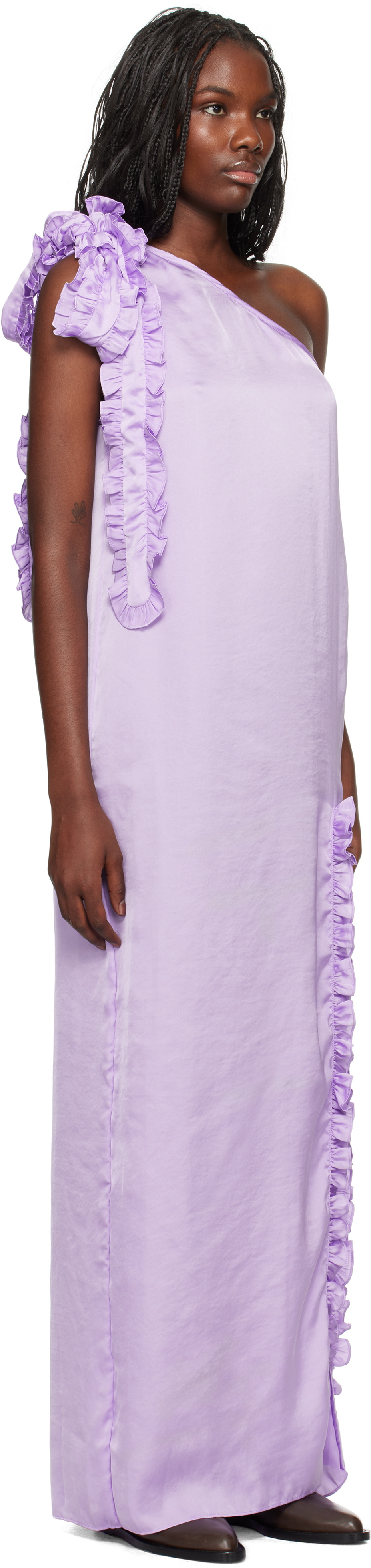 Kika Vargas Purple Aretha Maxi Dress