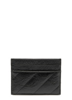 Balenciaga Crush Crinkled Leather Card Holder - Black - One Size