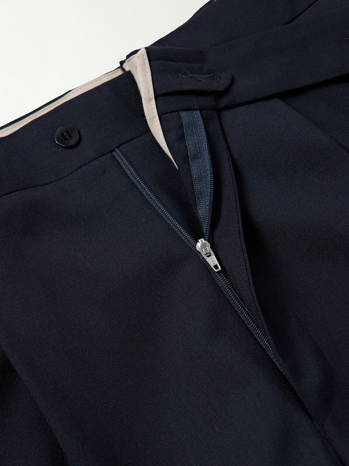 Stòffa - Straight-Leg Pleated Wool Trousers - Blue