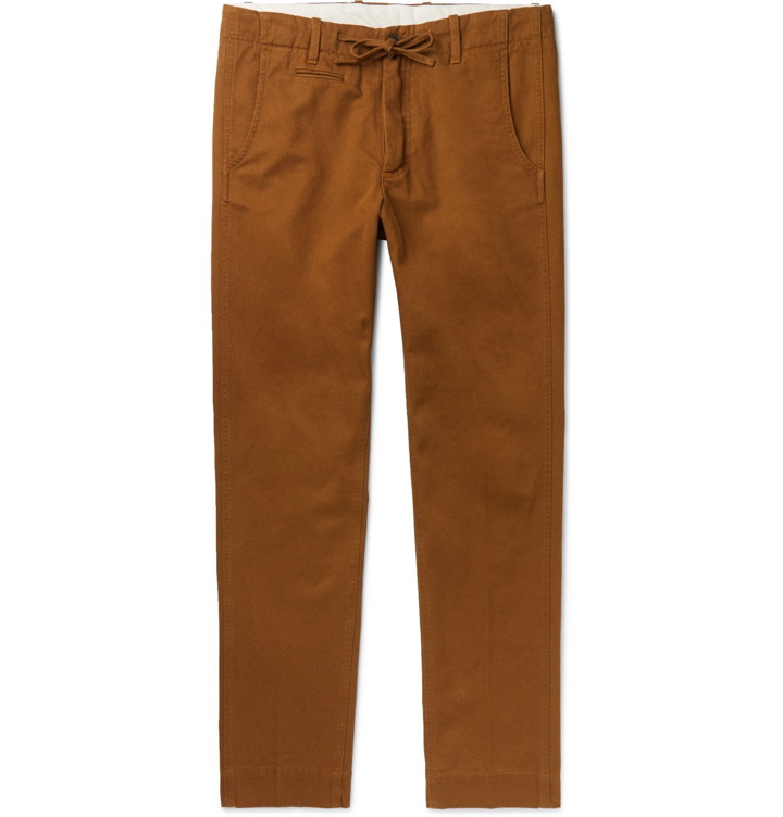 Photo: MAN 1924 - Tomi Tapered Cotton Drawstring Trousers - Brown