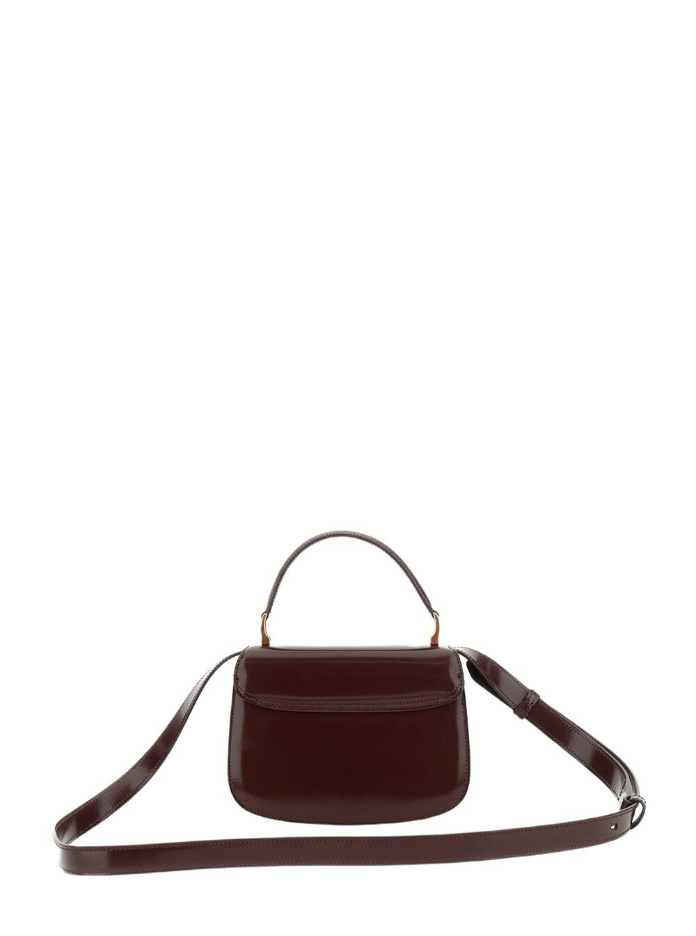 Ami Alexandre Mattiussi Bordeaux Handbag With Adc Patch On The Front And Adjustable And Removable Shoulder Strap In Leather Woman