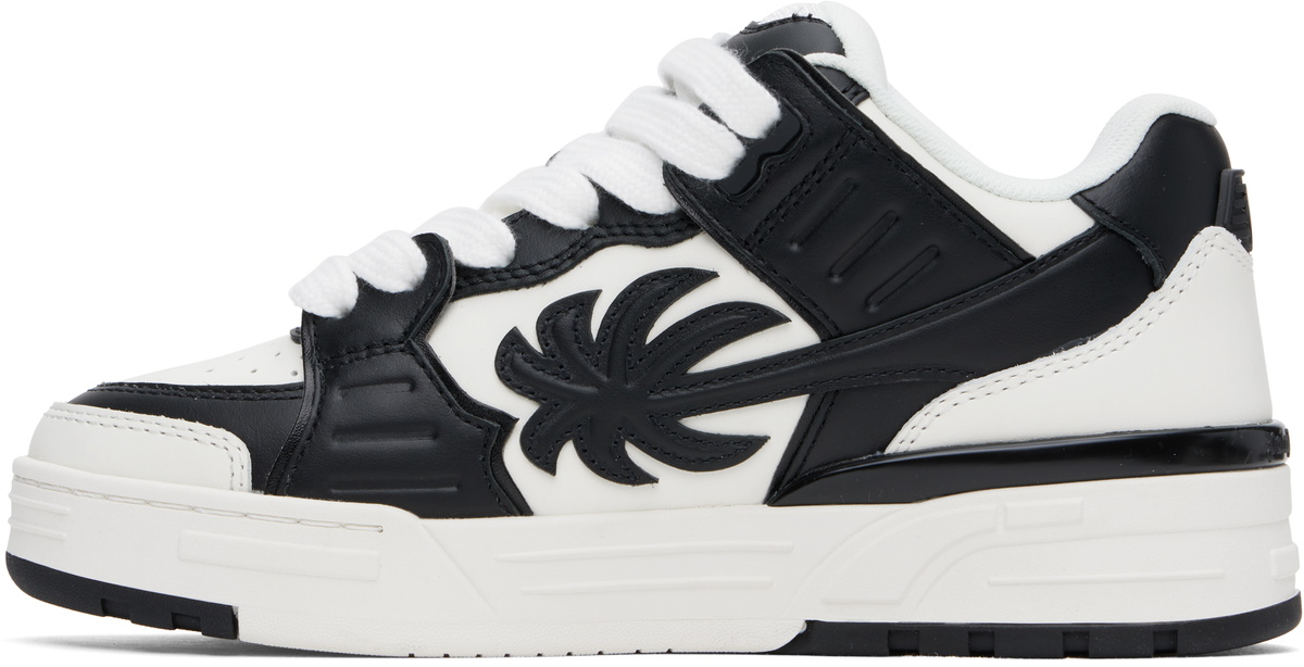 Palm Angels White & Black Venice Leather Sneakers