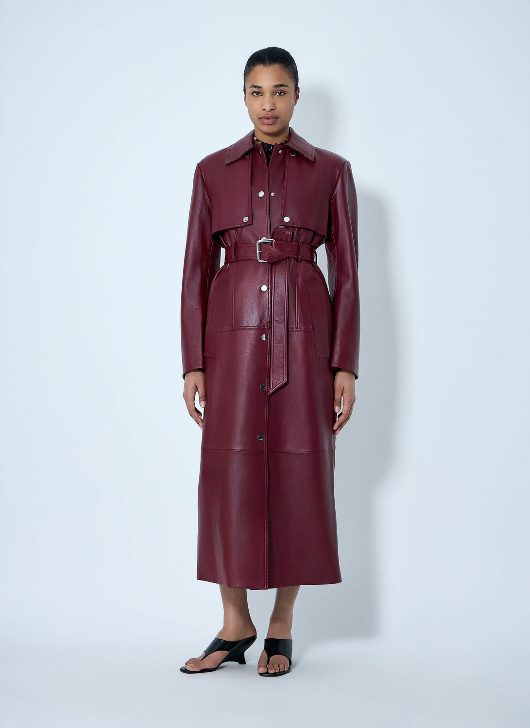 Sportmax Long Leather Coat