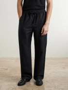 Saman Amel - Straight-Leg Linen Trousers - Black
