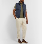 Brunello Cucinelli - Slim-Fit Quilted Wool, Silk and Cashmere-Blend Flannel Down Gilet - Blue