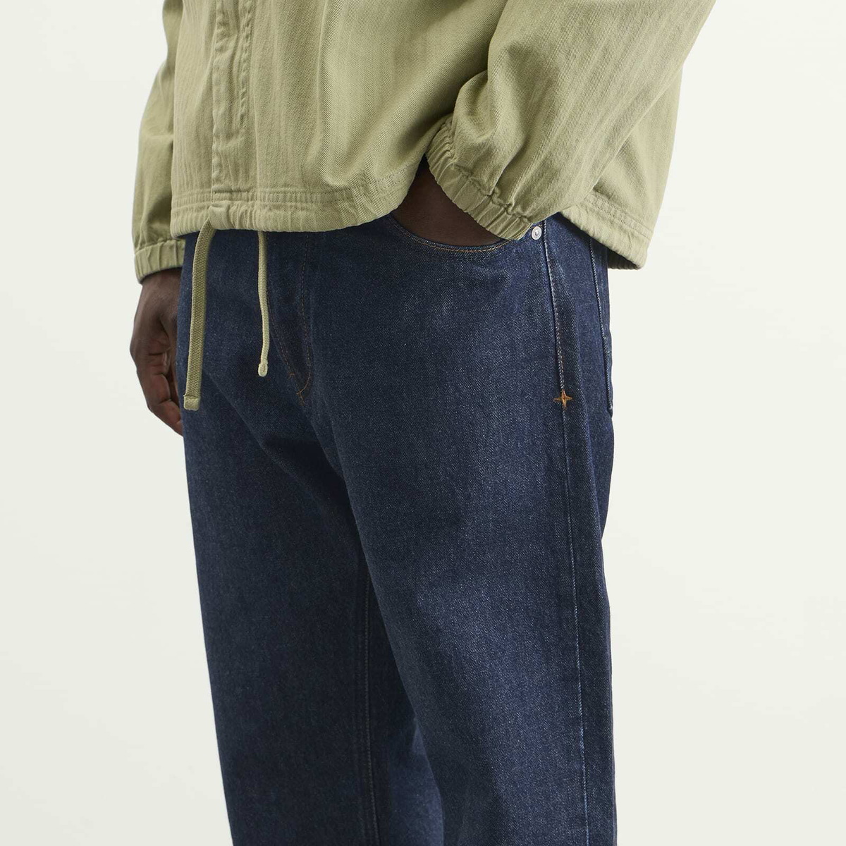Stone Island Men's Rinsed Straight Leg Denim Jeans in Blue Rinse