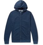 Blue Blue Japan - Indigo-Dyed Loopback Cotton-Jersey Zip-Up Hoodie - Blue