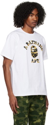 BAPE White 1st Camo College T-Shirt