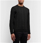 SAINT LAURENT - Metallic Wool-Blend Jacquard Sweater - Black