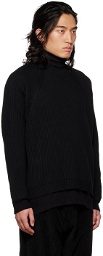 Jan-Jan Van Essche Black O-Project Tennis-Tail Sweater