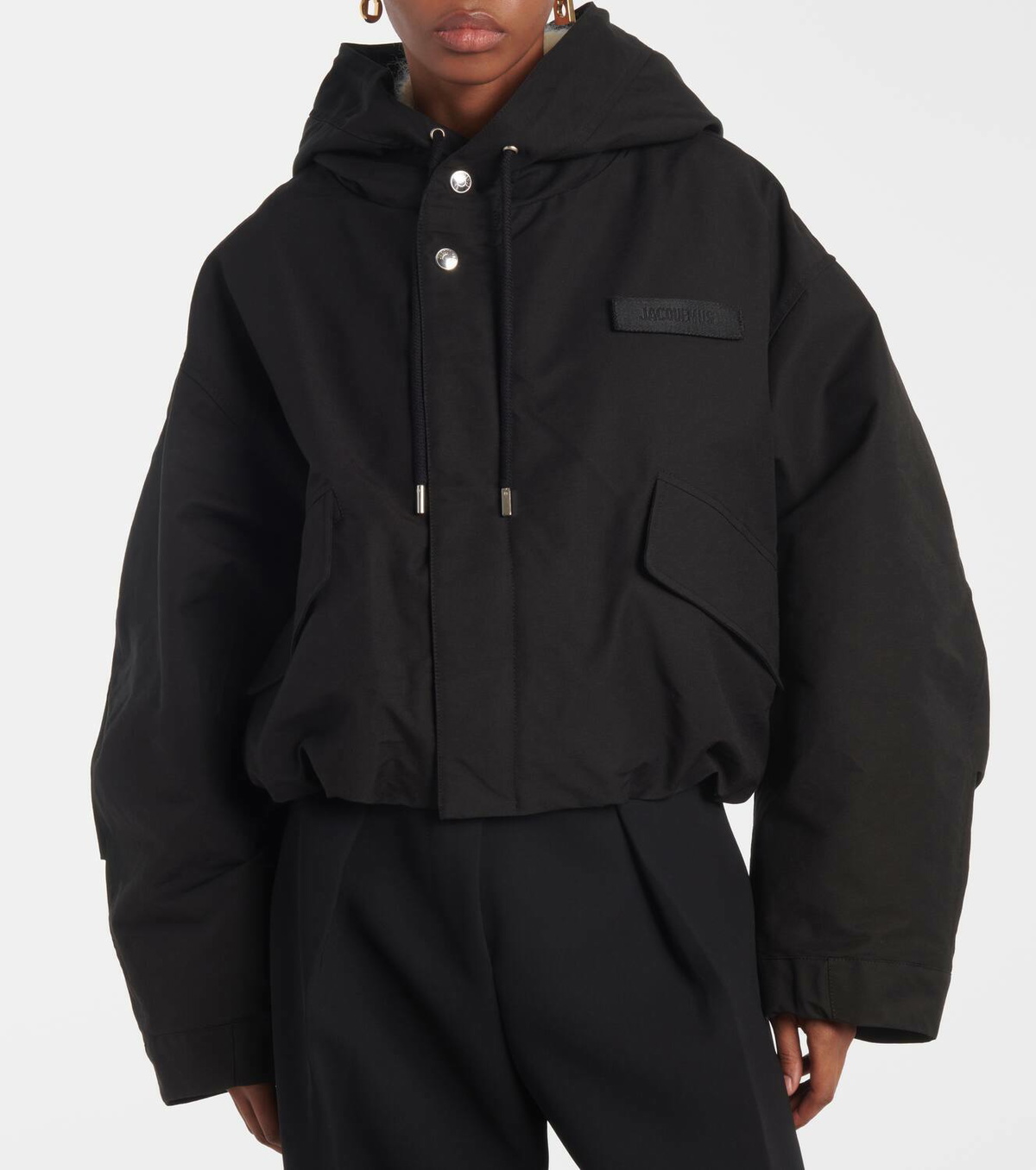【関税&送料込】JACQUEMUS Jackets Black Jacquemus Parka Courte Caraco cotton-blend jacket Jacquemus
