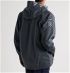 adidas Consortium - New Order SPEZIAL PVC-Trimmed Logo-Appliquéd Shell Hooded Jacket - Gray