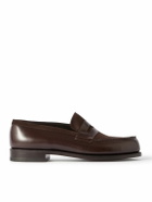 J.M. Weston - 180 Leather and Suede Penny Loafers - Brown