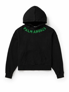Palm Angels - Logo-Print Cotton-Jersey Hoodie - Black