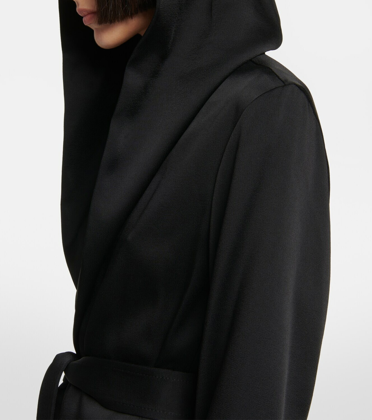 Saint Laurent Crêpe satin hooded jacket Saint Laurent