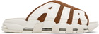 Nike Tan & Off-White Air More Uptempo Pool Slides
