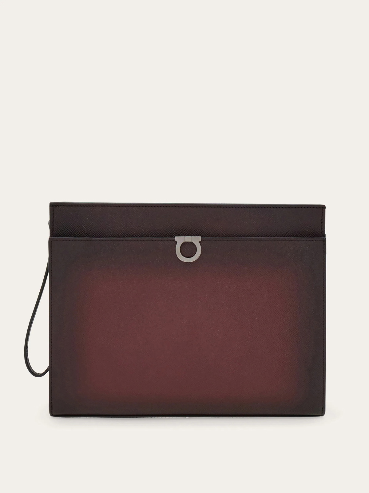 Ferragamo Mens Gancini pouch in Red
